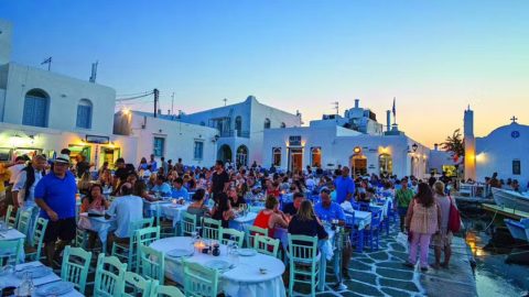 The old traditional port of the island is the most popular town in Paros