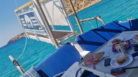 Lunch is prepared and served on-board
