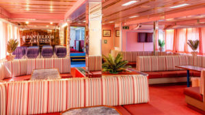 The saloon of the boat