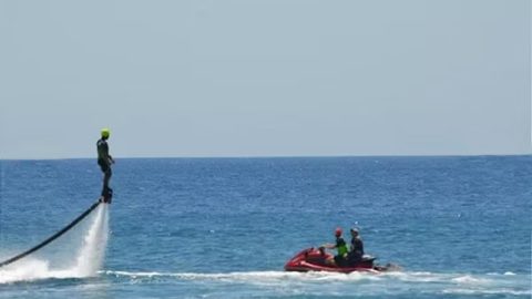 Flyboard® Legend is a board connected to a PWC turbine