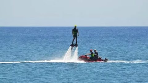 Dive and jump out of the water and perform various freestyle figures