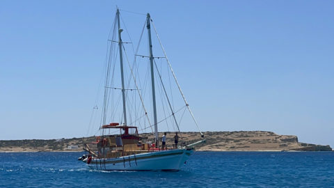 Sailing by the diverse Cycladic coastline