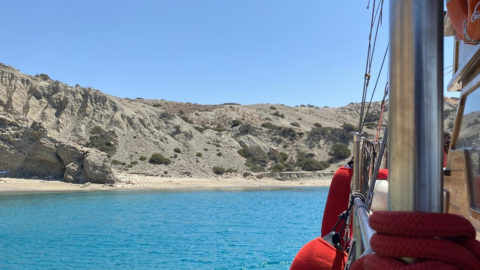 Approaching a beautiful secluded sandy beach