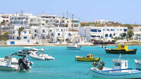 Traditional fishing boats in Koufonissi port