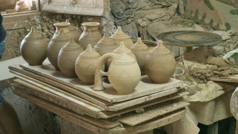 The traditional pottery workshop in Damalas