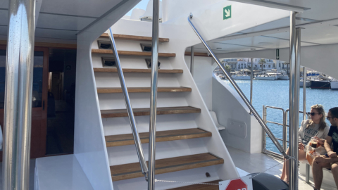 Staircase to the sun-deck